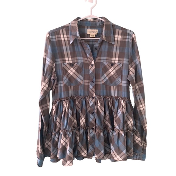 Denim & Supply Ralph Lauren Tops - Denim & Supply Ralph Lauren Ruffled Shirt Size L